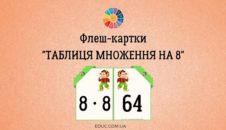флеш картки множення на 8