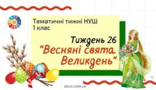 НУШ. 1 клас - Тиждень 26: «Весняні свята. Великдень»