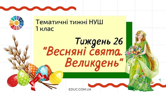 НУШ. 1 клас - Тиждень 26: «Весняні свята. Великдень»