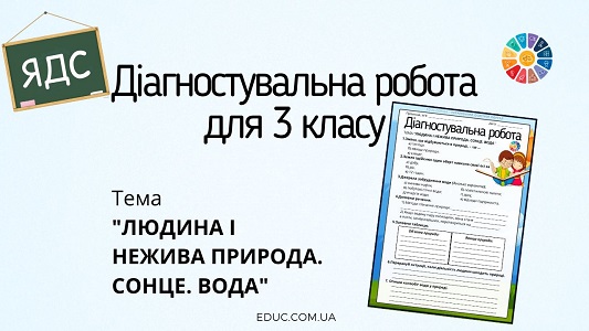 Діагностувальна робота "Людина і нежива природа. Сонце. Вода"