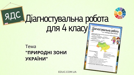 Діагностувальна робота з ЯДС для 4 класу Природні зони України - EDUC.com.ua