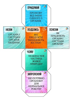 Дидактичний кубик Блума Організм людини