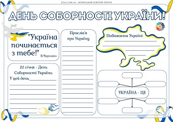 Стіннівка День Соборності України для школярів