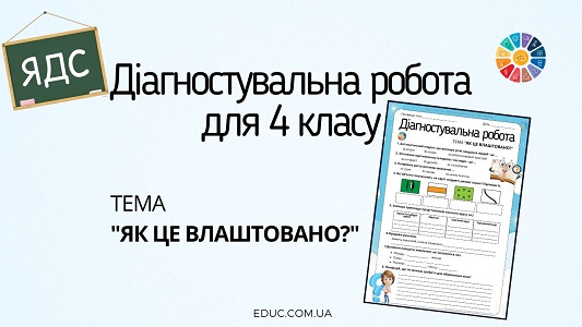 Діагностувальна робота для 4 класу з ЯДС на тему Як це влаштовано - безкоштовно на EDUC.com.ua