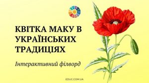 Квітка маку в українських традиціях інтерактивний філворд до Дня пам'яті та примирення - EDUC.com.ua