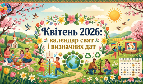 Квітень 2026 Календар визначних дат та тематичних днів