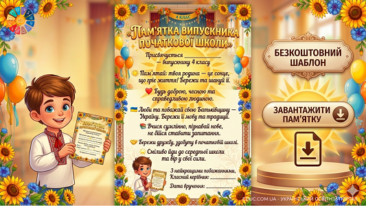 Пам'ятка випускника 4 класу напуття від вчителя — EDUC.com.ua