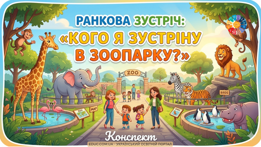 Ранкова зустріч 1 клас «Кого я зустріну в зоопарку» — Конспект