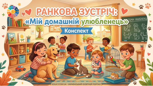 Ранкова зустріч 1 клас: "Мій домашній улюбленець" - конспект НУШ