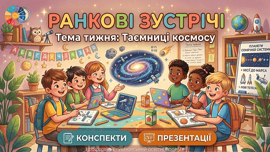 Ранкові зустрічі Тиждень 14 «Таємниці космосу» (конспекти та презентації для 1 класу НУШ)