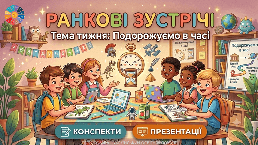 Ранкові зустрічі Тиждень 15 «Подорожуємо в часі» (конспекти та презентації для 1 класу НУШ)