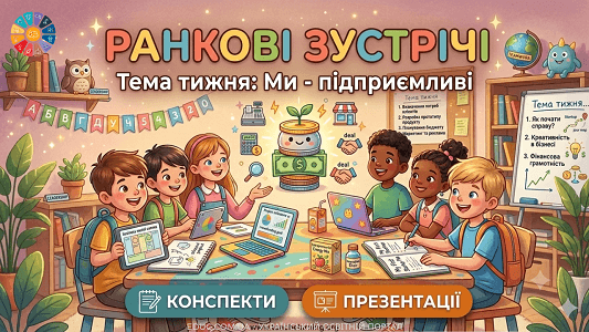 Ранкові зустрічі Тиждень 7 «Ми — підприємливі» (конспекти та презентації для 1 класу НУШ)